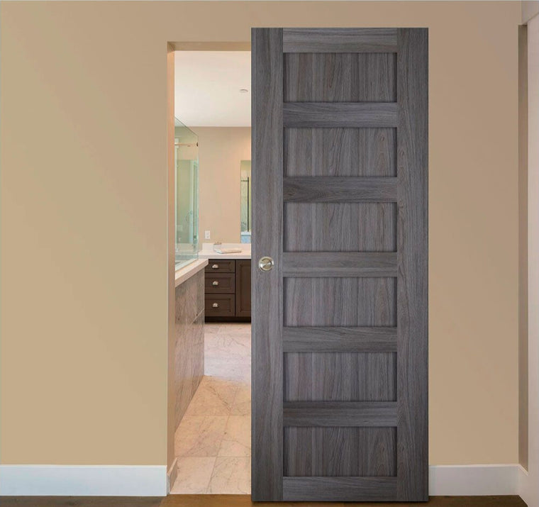 Nova Italia Stile 6 Lite Swiss Elm Laminate Interior Door | Magic Door