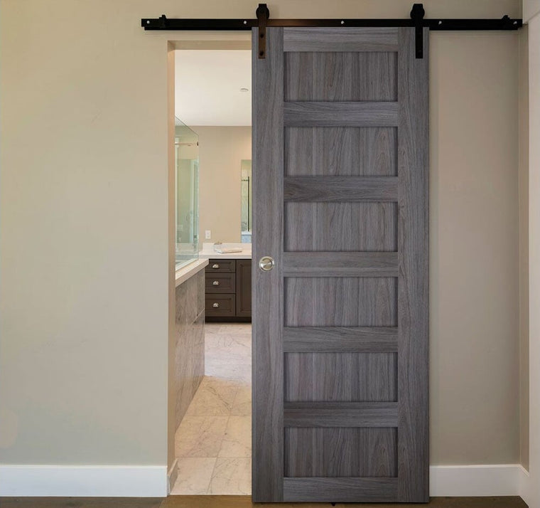 Nova Italia Stile 6 Lite Swiss Elm Laminate Interior Door | Barn Door