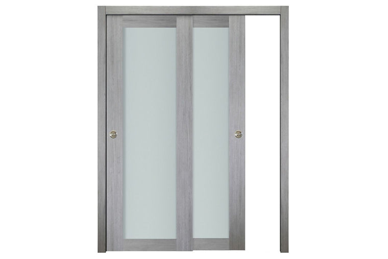 Nova Italia Vetro 1 Lite Light Grey Laminate Interior Door| ByPass Door