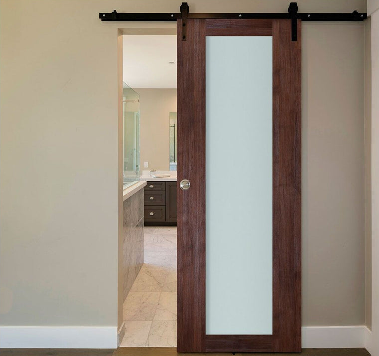 Nova Italia Vetro 1 Lite Prestige Brown Laminate Interior Door | Barn Door