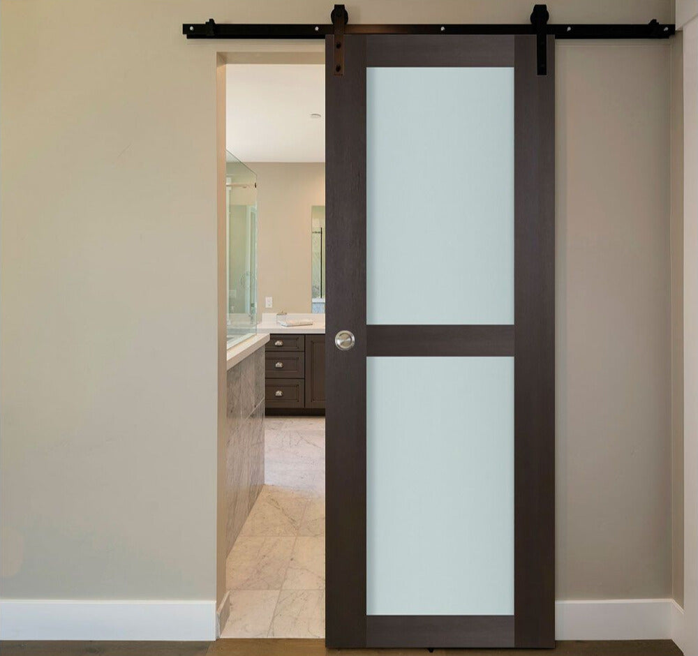 Nova Italia Vetro 2 Lite Premium Wenge Laminate Interior Door | Barn Door