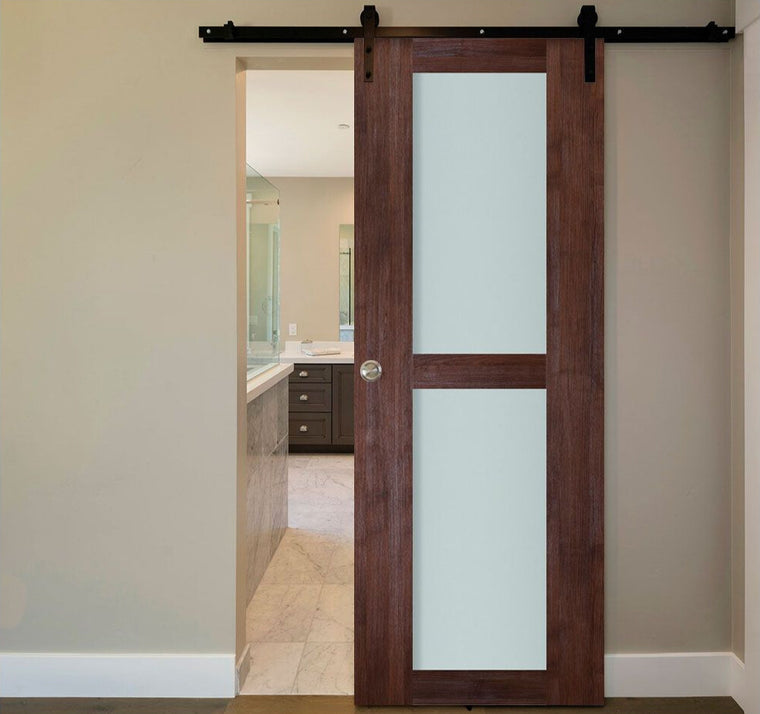 Nova Italia Vetro 2 Lite Prestige Brown Laminate Interior Door | Barn Door