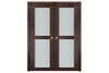 Nova Italia Vetro 2 Lite Prestige Brown Laminate Interior Door | Buy Doors Online