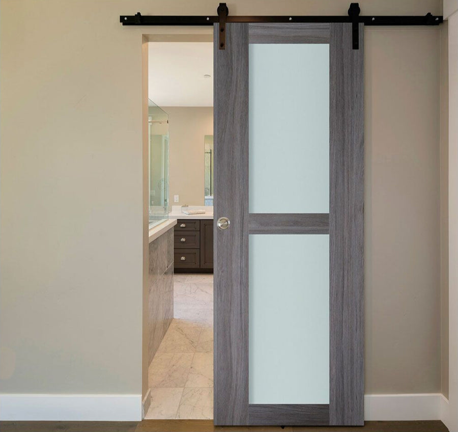 Nova Italia Vetro 2 Lite Swiss Elm Laminate Interior Door | Barn Door