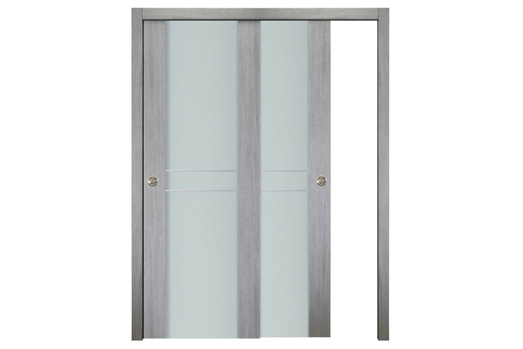 Nova Italia Vetro 2HC Light Grey Laminate Interior Door| ByPass Door