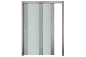 Nova Italia Vetro 2HC Light Grey Laminate Interior Door| ByPass Door | Buy Doors Online