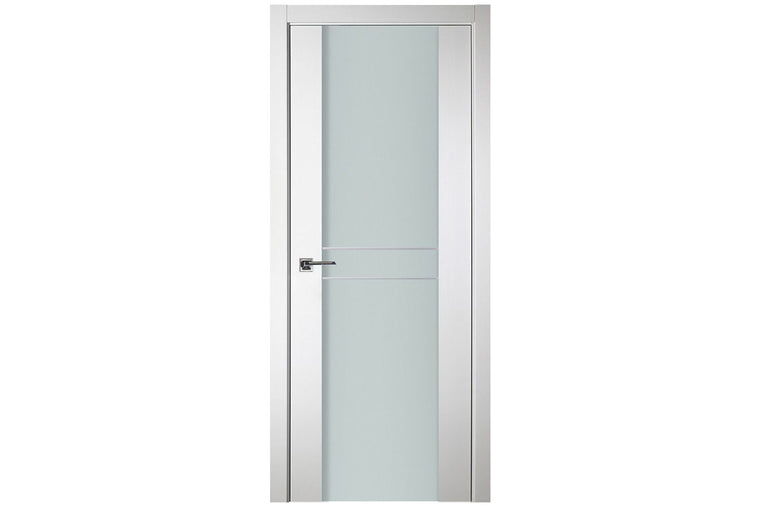 Nova Italia Vetro 2HC Alaskan White Laminate Interior Door