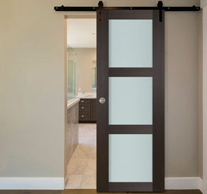 Nova Italia Vetro 3 Lite Premium Wenge Laminate Interior Door | Barn Door | Buy Doors Online