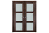 Nova Italia Vetro 3 Lite Prestige Brown Laminate Interior Door | Buy Doors Online