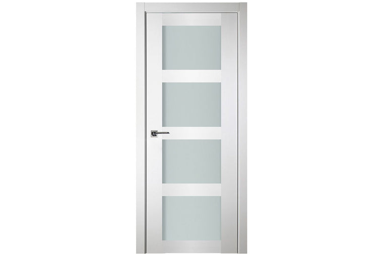 Nova Italia Vetro 4 Lite Alaskan White Laminate Interior Door