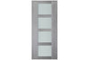 Nova Italia Vetro 4 Lite Light Grey Laminate Interior Door| ByPass Door | Buy Doors Online