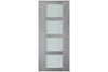 Nova Italia Vetro 4 Lite Light Grey Laminate Interior Door | Barn Door | Buy Doors Online