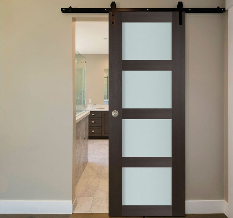 Nova Italia Vetro 4 Lite Premium Wenge Laminate Interior Door | Barn Door