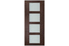 Nova Italia Vetro 4 Lite Prestige Brown Laminate Interior Door | Barn Door | Buy Doors Online