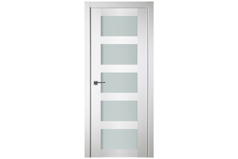 Nova Italia Vetro 5 Lite Alaskan White Laminate Interior Door