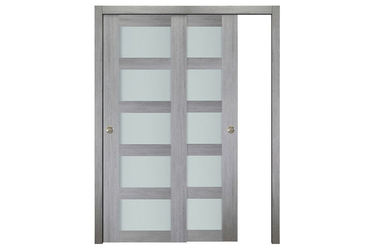 Nova Italia Vetro 5 Lite Light Grey Laminate Interior Door| ByPass Door
