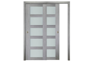 Nova Italia Vetro 5 Lite Light Grey Laminate Interior Door| ByPass Door | Buy Doors Online