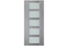 Nova Italia Vetro 5 Lite Light Grey Laminate Interior Door | Barn Door | Buy Doors Online