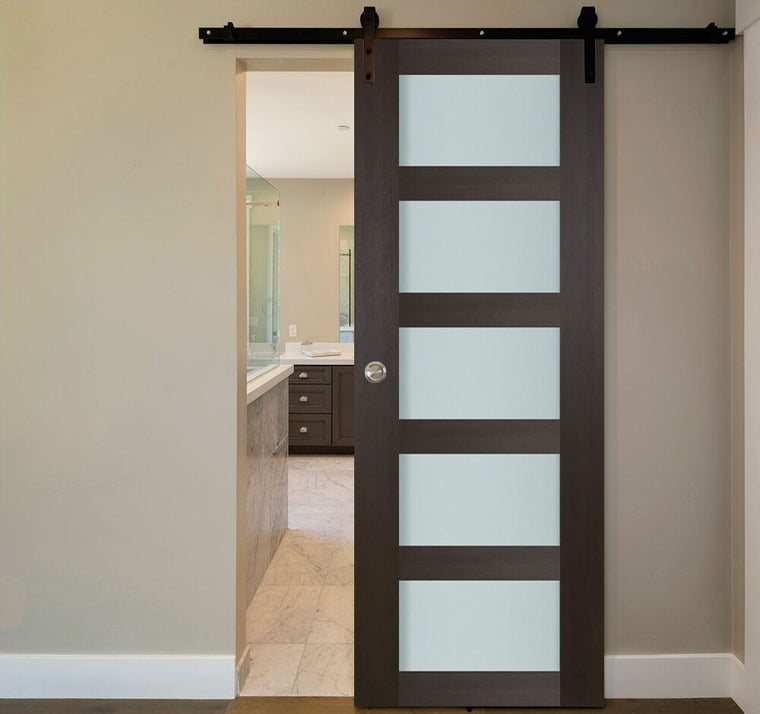 Nova Italia Vetro 5 Lite Premium Wenge Laminate Interior Door | Barn Door