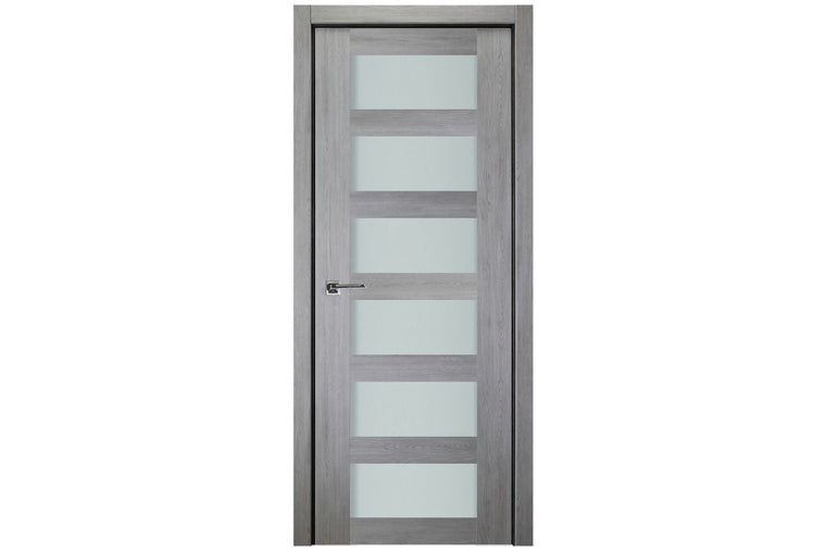 Nova Italia Vetro 6 Lite Light Grey Laminate Interior Door