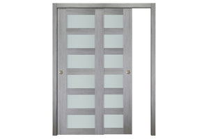 Nova Italia Vetro 6 Lite Light Grey Laminate Interior Door| ByPass Door | Buy Doors Online