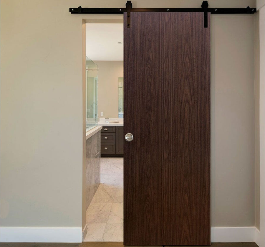 Nova M34 Black Walnut Laminated Modern Interior Door | Barn Door
