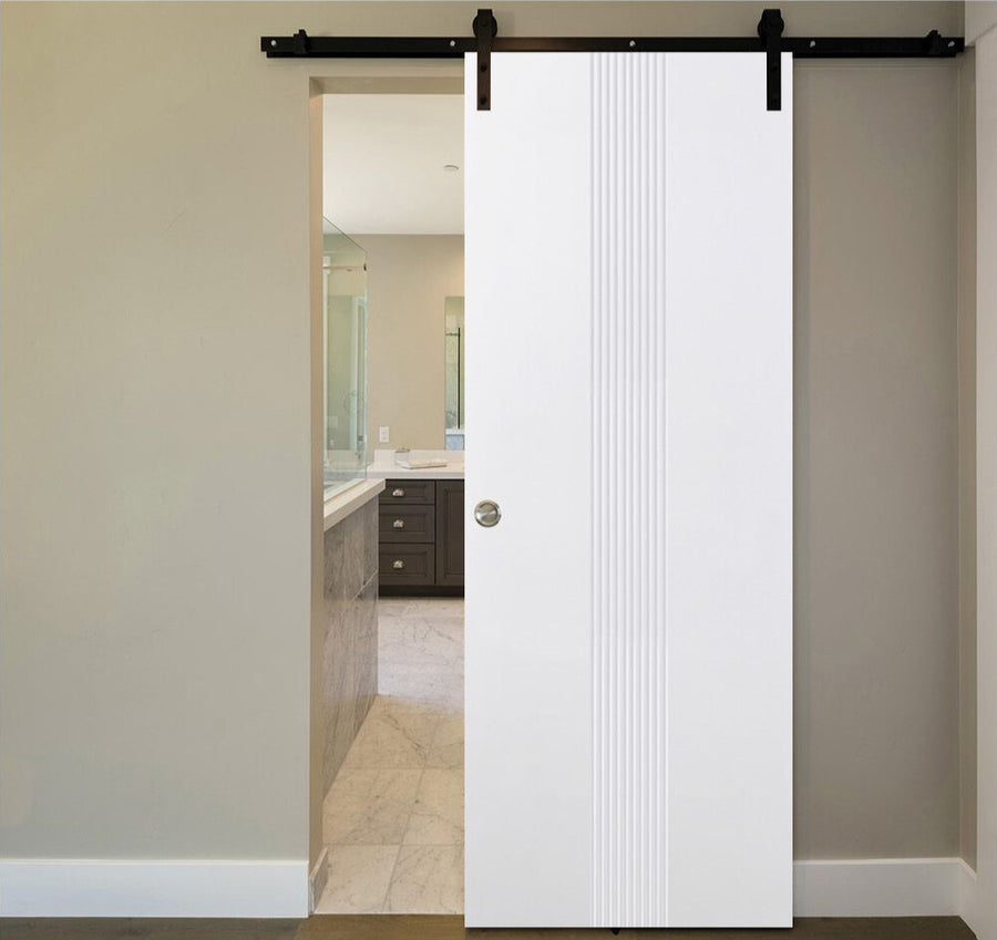Nova M34 Soft White Laminated Modern Interior Door | Barn Door