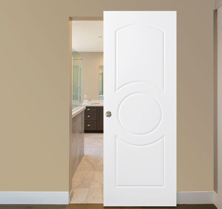 Nova Ovalo Soft White Laminated Traditional interior Door | Magic Door