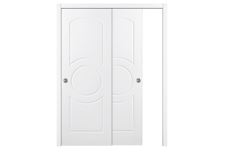 Nova Ovalo Soft White Laminated Traditional interior Door | ByPass Door