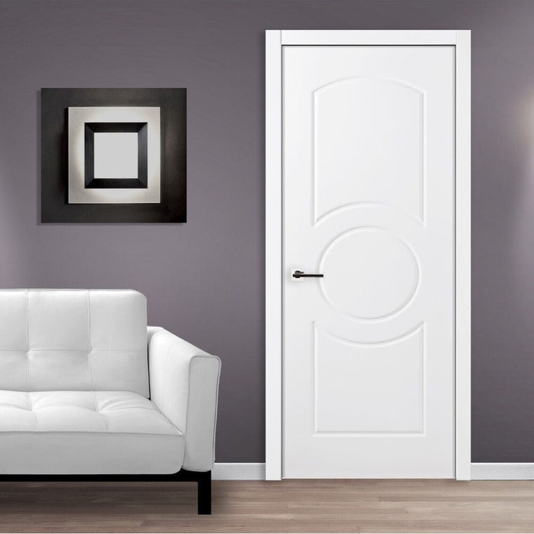Nova Ovalo Soft White Laminated Traditional interior Door