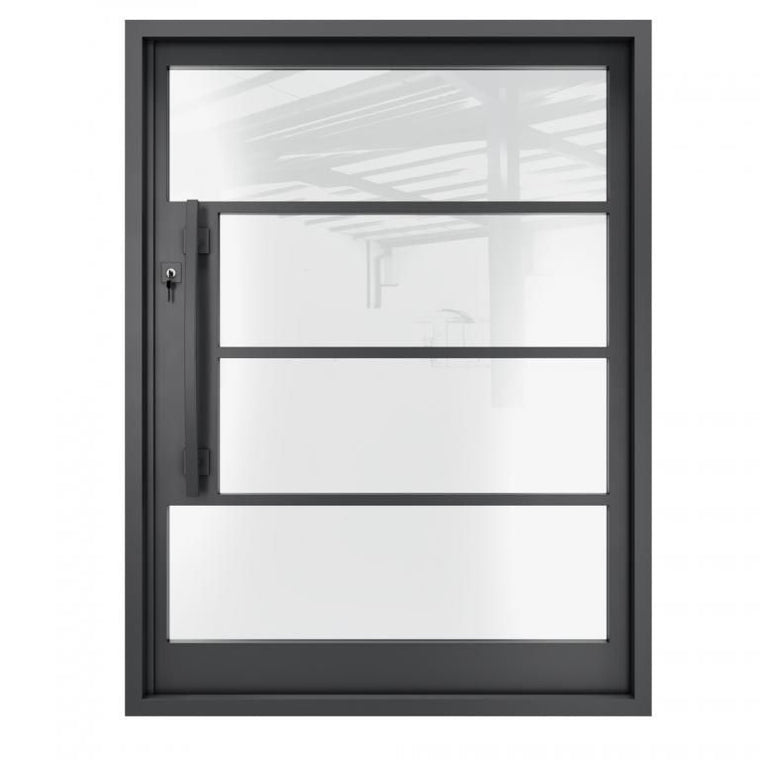 Nova Royal Series Pivot Wrought Iron Custom Exterior Door | Style 007