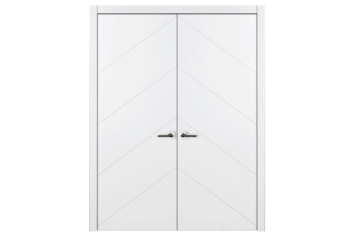 Nova Slant Soft White Laminated Traditional interior Door | Buy Doors ...