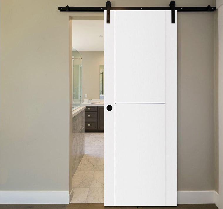 Nova Stile 002 Soft White Laminated Modern Interior Door | Barn Door
