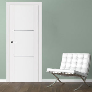 Nova Stile 004 Soft White Laminated Modern Interior Door | Buy Doors Online