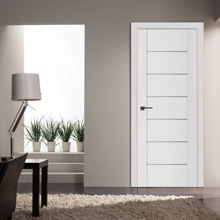 Nova Stile 009 Soft White Laminated Modern Interior Door