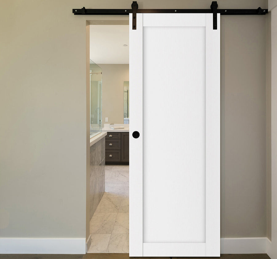 Nova Stile 054 Soft White Laminated Modern Interior Door | Barn Door