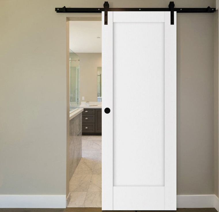 Nova Stile 059 Soft White Laminated Modern Interior Door | Barn Door