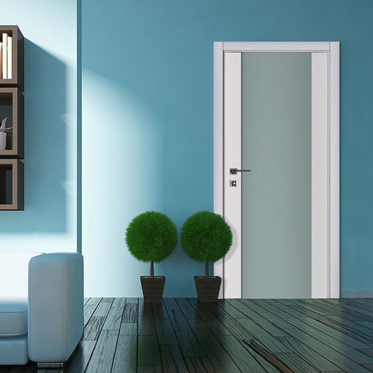 Nova Triplex 001 Soft White Laminated Modern Interior Door