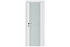 Nova Triplex 002 Soft White Laminated Modern Interior Door | Frosted Glass | Buy Doors Online