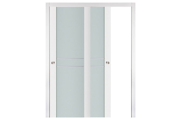 Nova Triplex 003 Soft White Laminated Modern Interior Door | ByPass Door