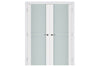 Nova Triplex 003 Soft White Laminated Modern Interior Door | Frosted Glass | Buy Doors Online