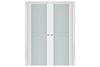 Nova Triplex 003 Soft White Laminated Modern Interior Door | Frosted Glass | Buy Doors Online