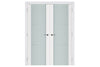Nova Triplex 004 Soft White Laminated Modern Interior Door | Frosted Glass | Buy Doors Online