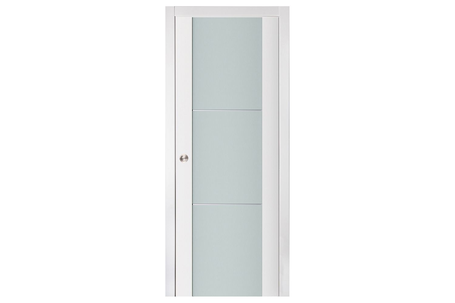 Nova Triplex 004 Soft White Laminated Modern Interior Door | Frosted ...