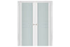 Nova Triplex 005 Soft White Laminated Modern Interior Door | Frosted Glass | Buy Doors Online