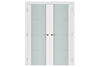 Nova Triplex 006 Soft White Laminated Modern Interior Door | Frosted Glass | Buy Doors Online