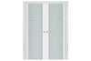 Nova Triplex 006 Soft White Laminated Modern Interior Door | Frosted Glass | Buy Doors Online