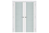 Nova Triplex 007 Soft White Laminated Modern Interior Door | Frosted Glass | Buy Doors Online