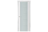 Nova Triplex 007 Soft White Laminated Modern Interior Door | Frosted Glass | Buy Doors Online