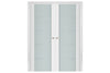 Nova Triplex 007 Soft White Laminated Modern Interior Door | Frosted Glass | Buy Doors Online